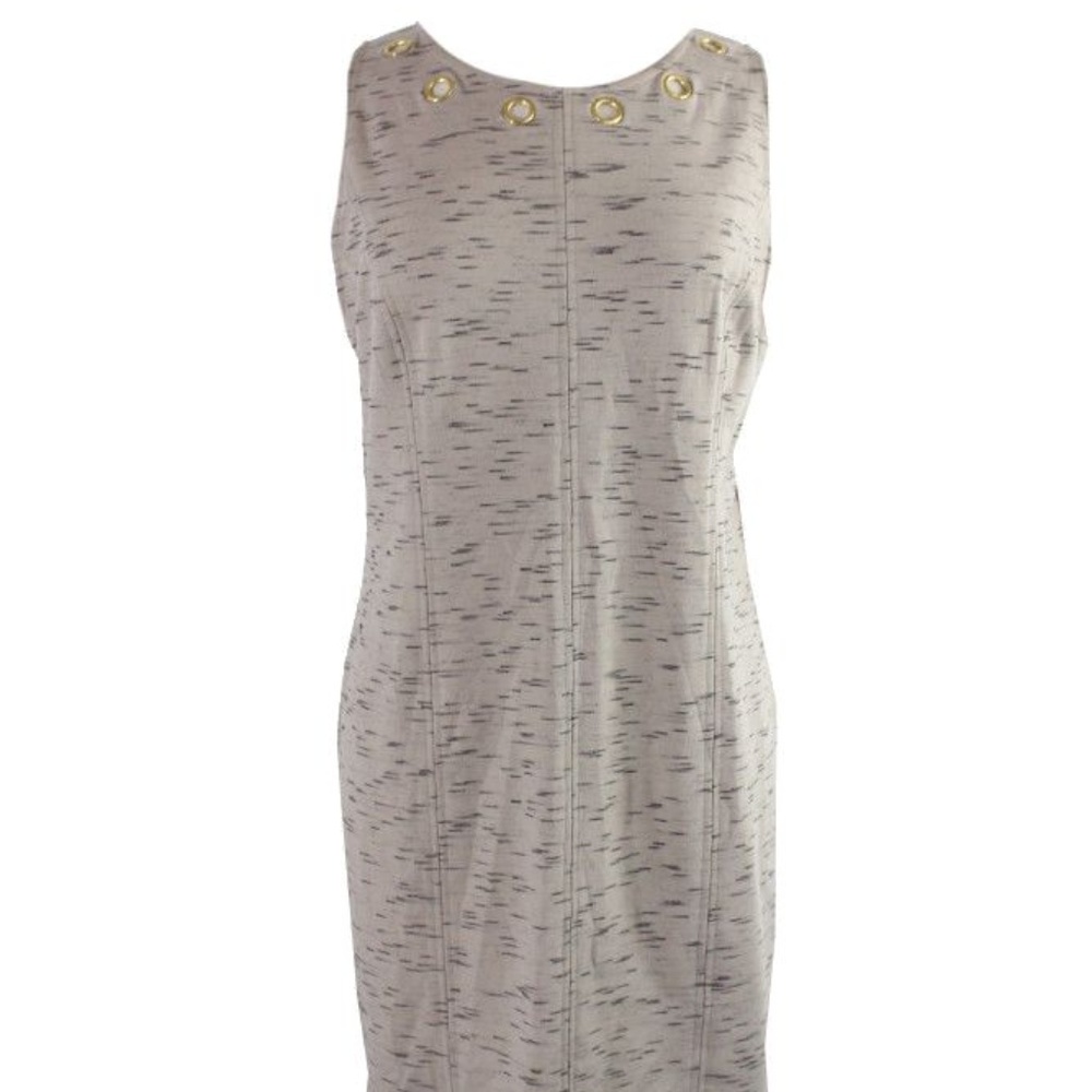 Kensie Sleeveless Grommet Ponte Sheath Dress